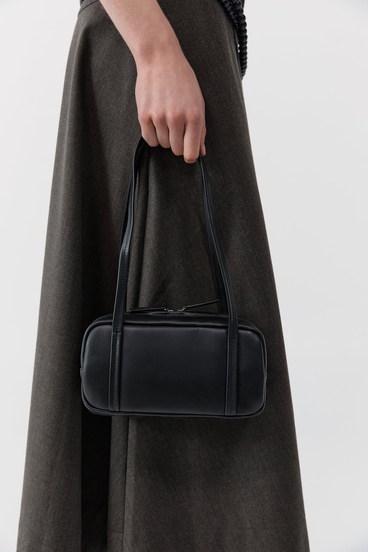 St Agni | Petit Dual Zip Bag - Black