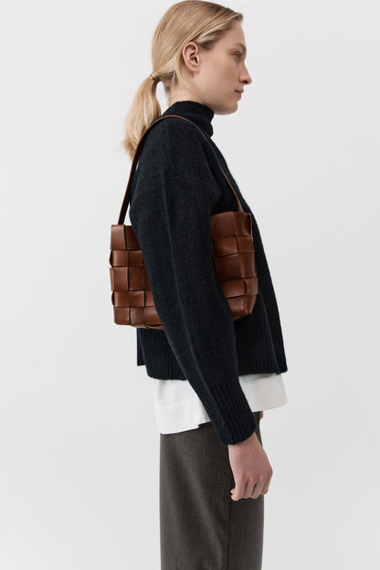 St Agni | Woven Mini Tote - Chestnut