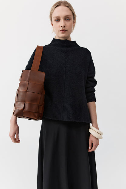 St Agni | Woven Large Tote - Chestnut