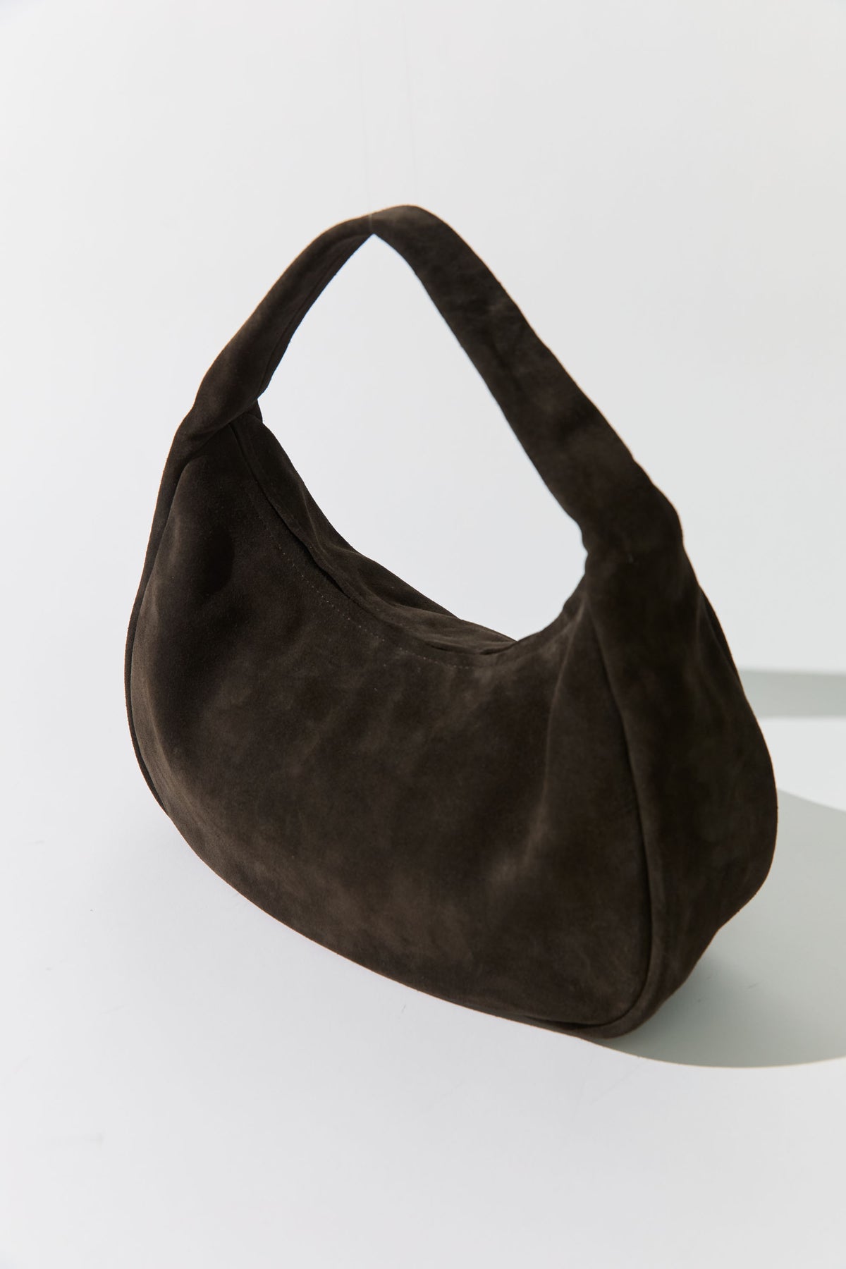 St Agni | Suede Large Bon Bon Bag - Coffee