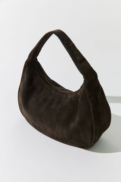 St Agni | Suede Large Bon Bon Bag - Coffee