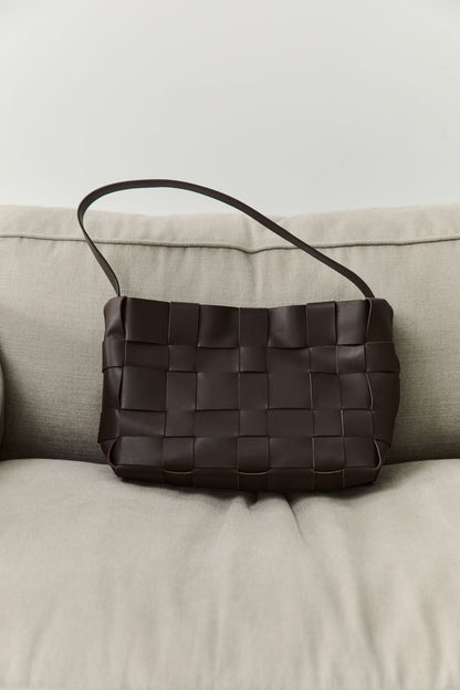 St Agni | Woven Mini Tote - Chocolate