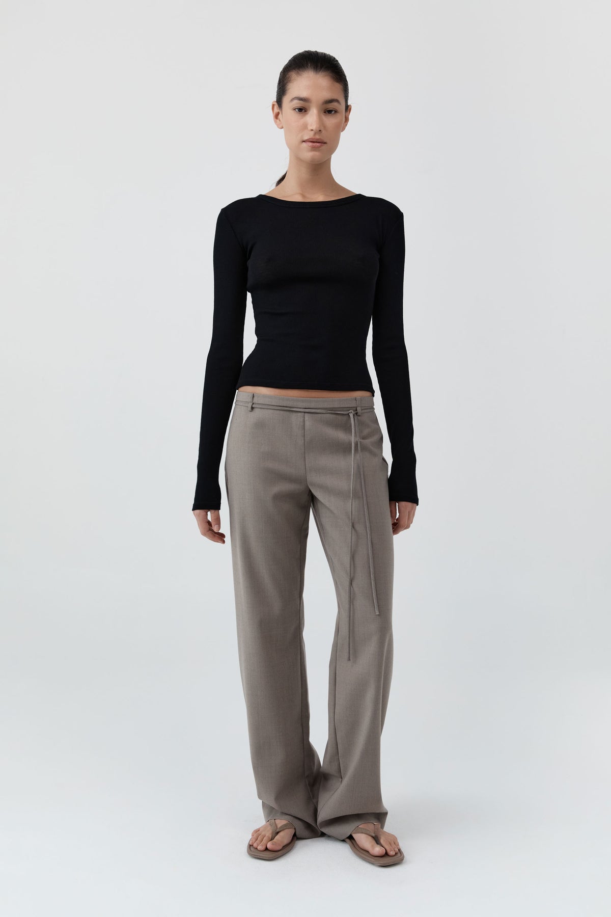 St Agni | New Baby Wool Long Sleeve Top - Black