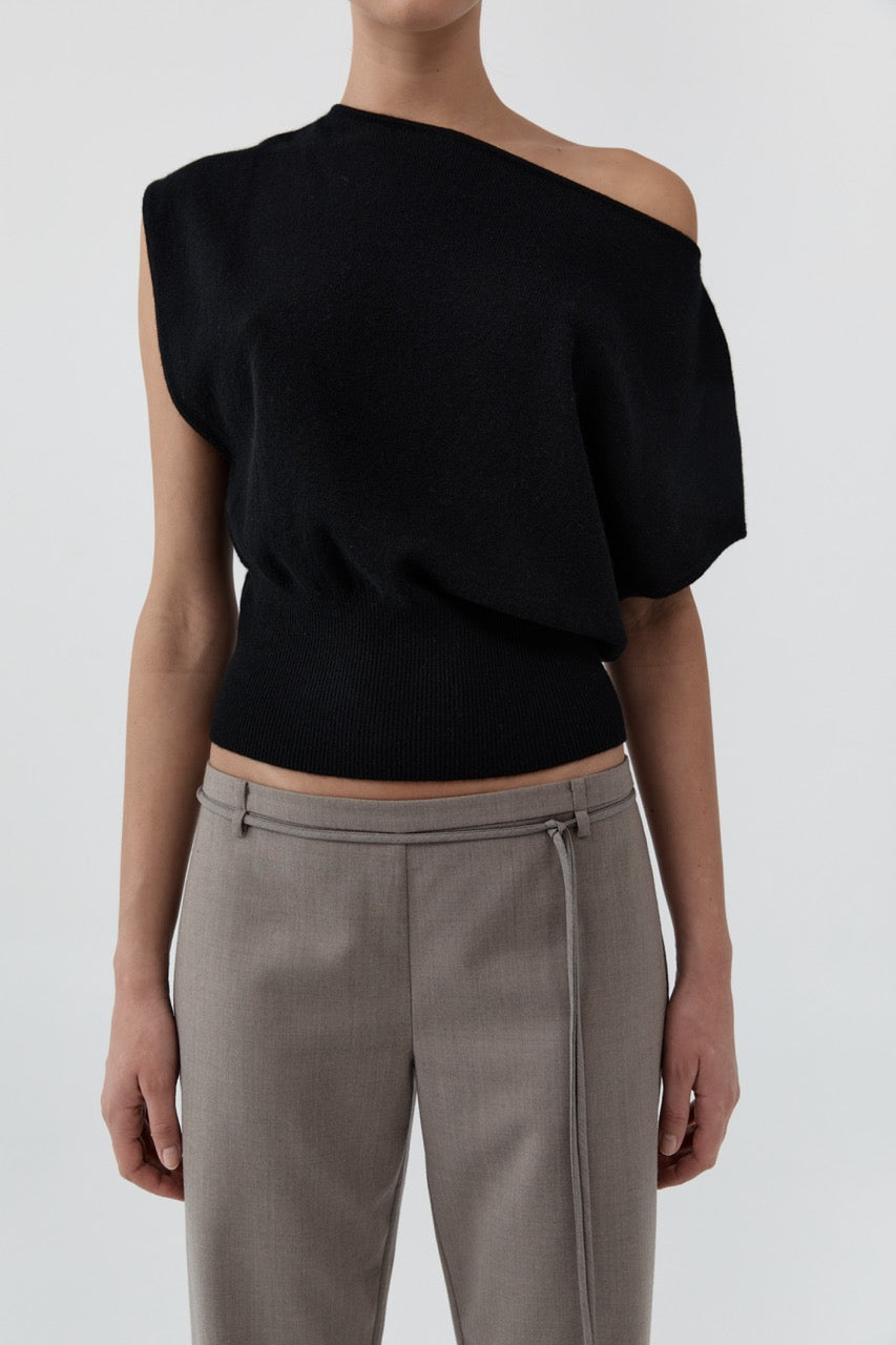 St Agni | Cashmere Asymm Top - Black