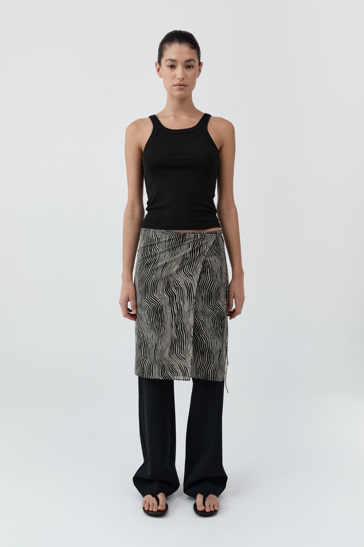St Agni | Savannah Silk Wrap Skirt - Sand