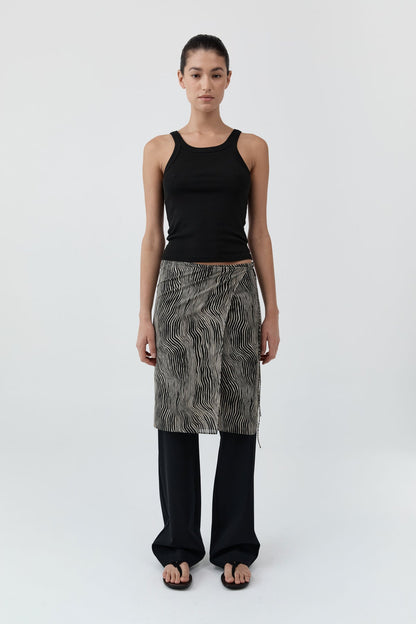 St Agni | Savannah Silk Wrap Skirt - Sand