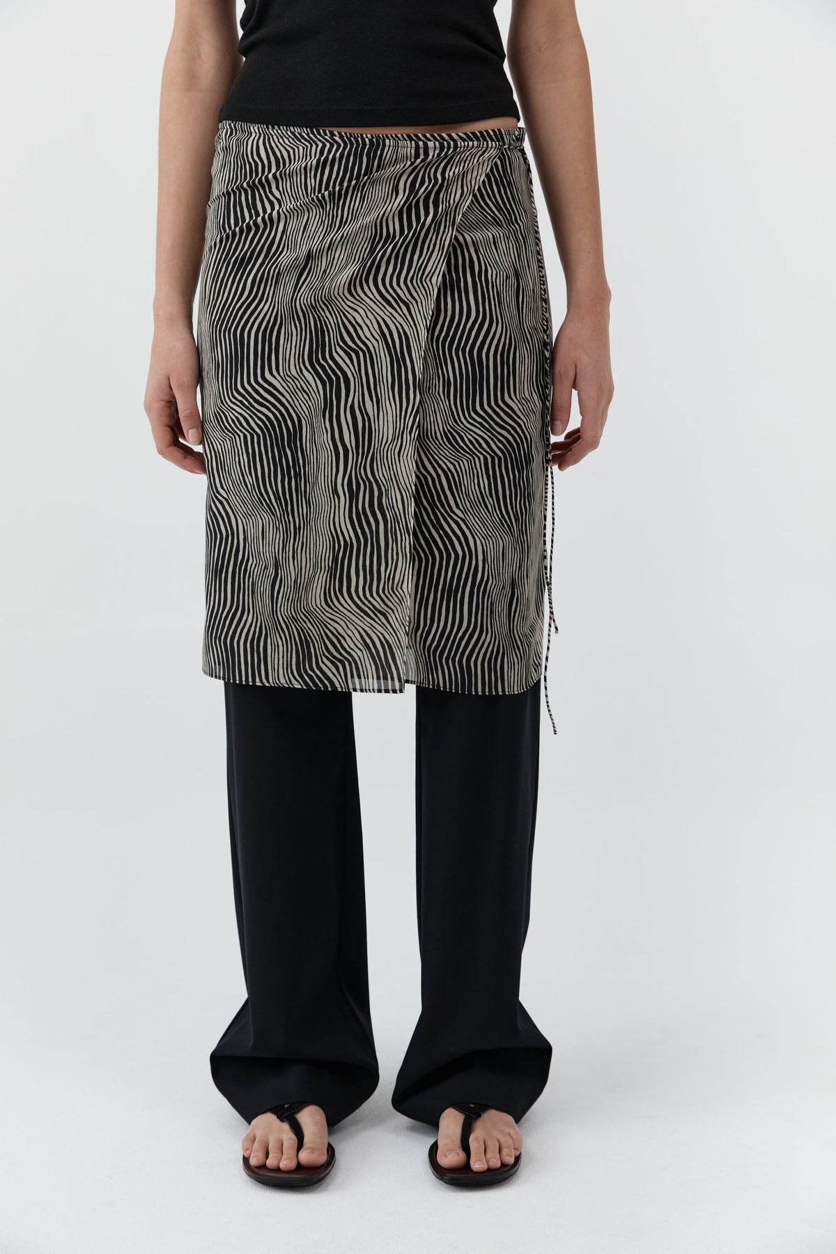 St Agni | Savannah Silk Wrap Skirt - Sand