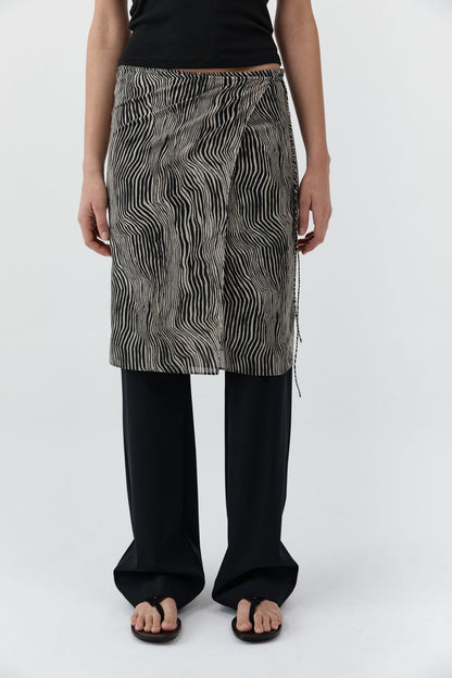 St Agni | Savannah Silk Wrap Skirt - Sand