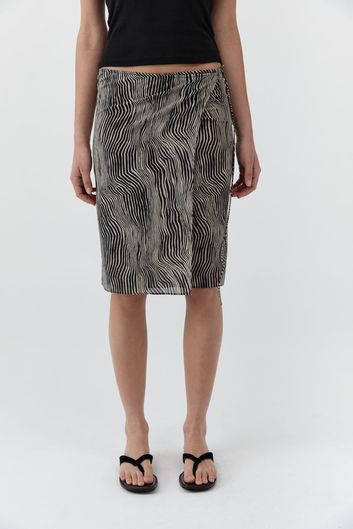 St Agni | Savannah Silk Wrap Skirt - Sand