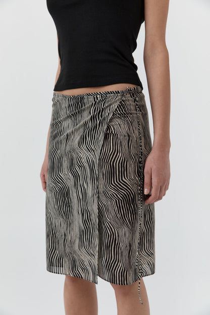 St Agni | Savannah Silk Wrap Skirt - Sand