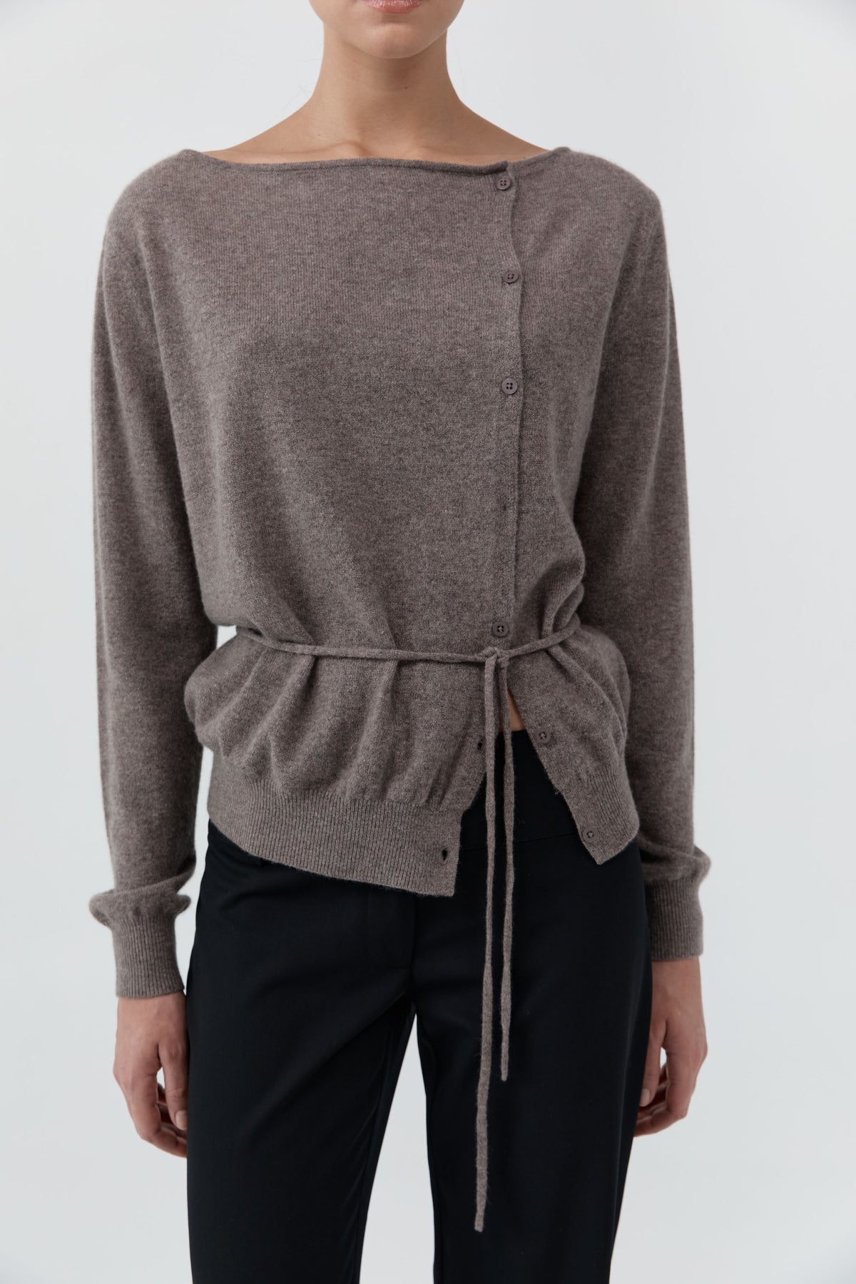 St Agni | Cashmere Asymm Cardigan - Vapor