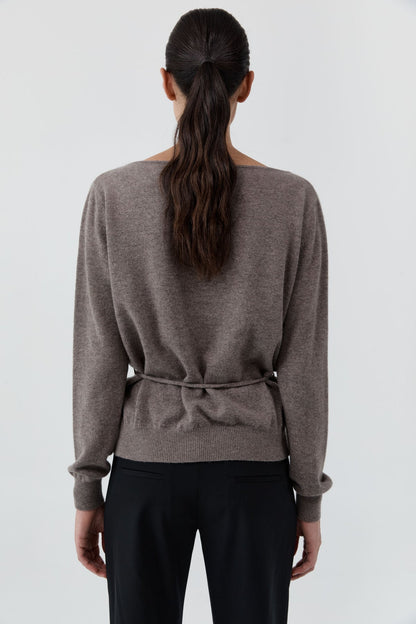 St Agni | Cashmere Asymm Cardigan - Vapor