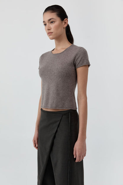 St Agni | Fine Merino Wool Baby Tee - Vapor