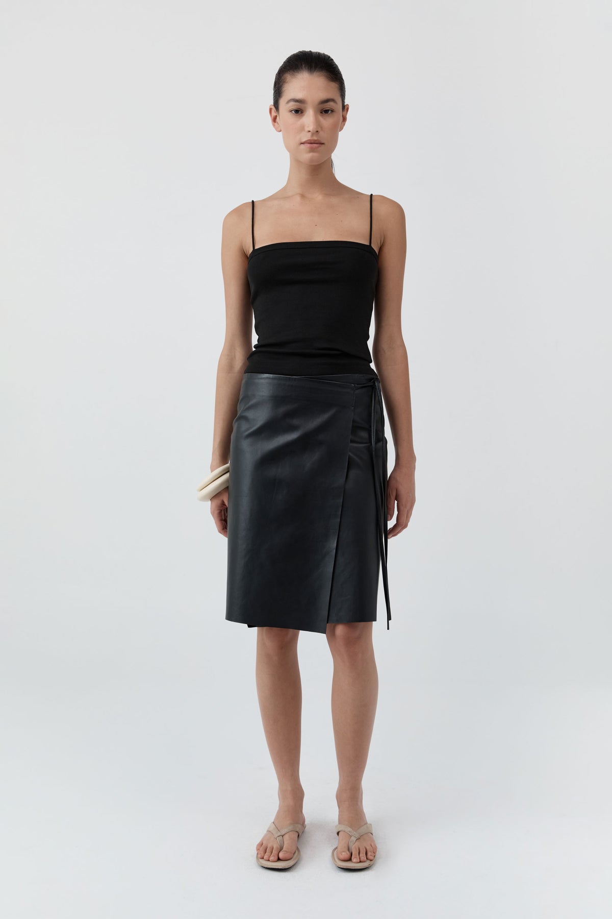 St Agni | Organic Cotton Square Neck Cami - Jet Black