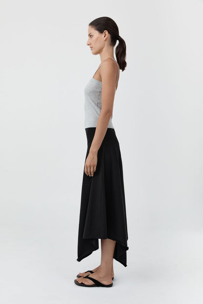 St Agni | Asymm Drape Skirt - Black