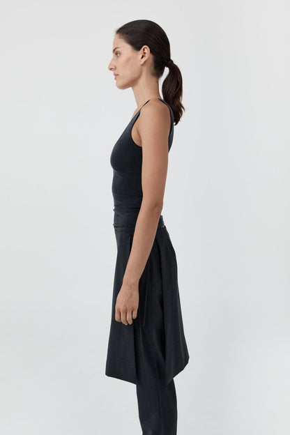 St Agni | Wool Sarong Pants - Dark Graphite