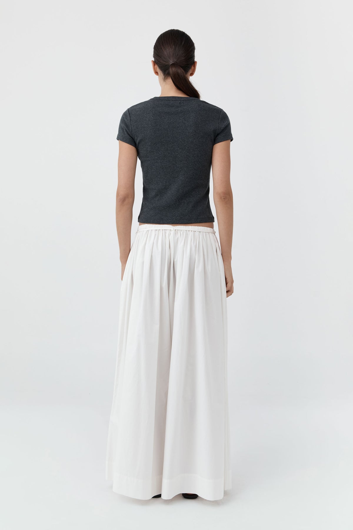 St Agni | Cotton Hybrid Wide Leg Pants - Off White