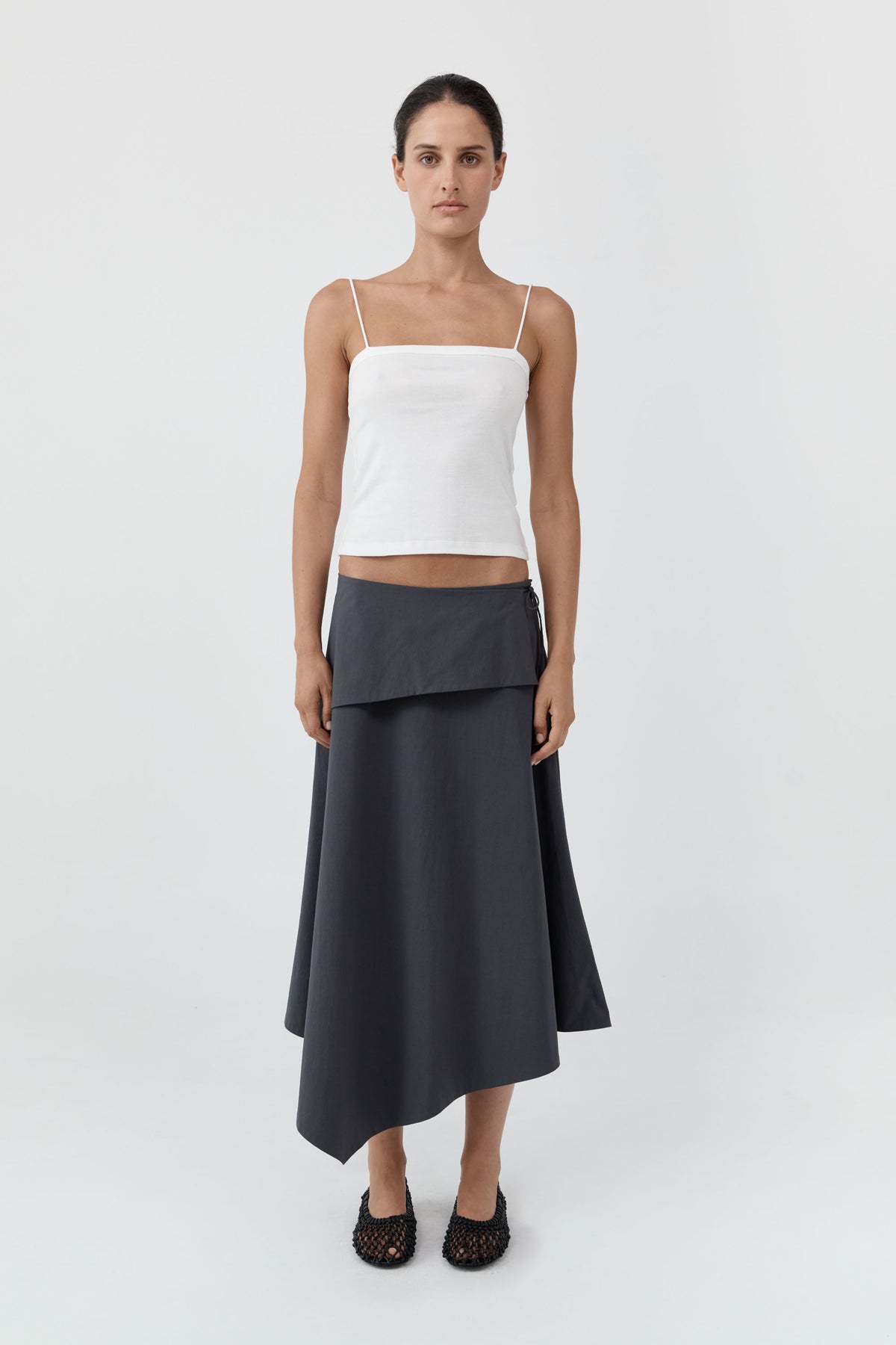 St Agni | Organic Cotton Square Neck Cami - White