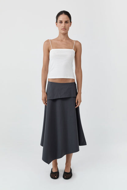 St Agni | Organic Cotton Square Neck Cami - White