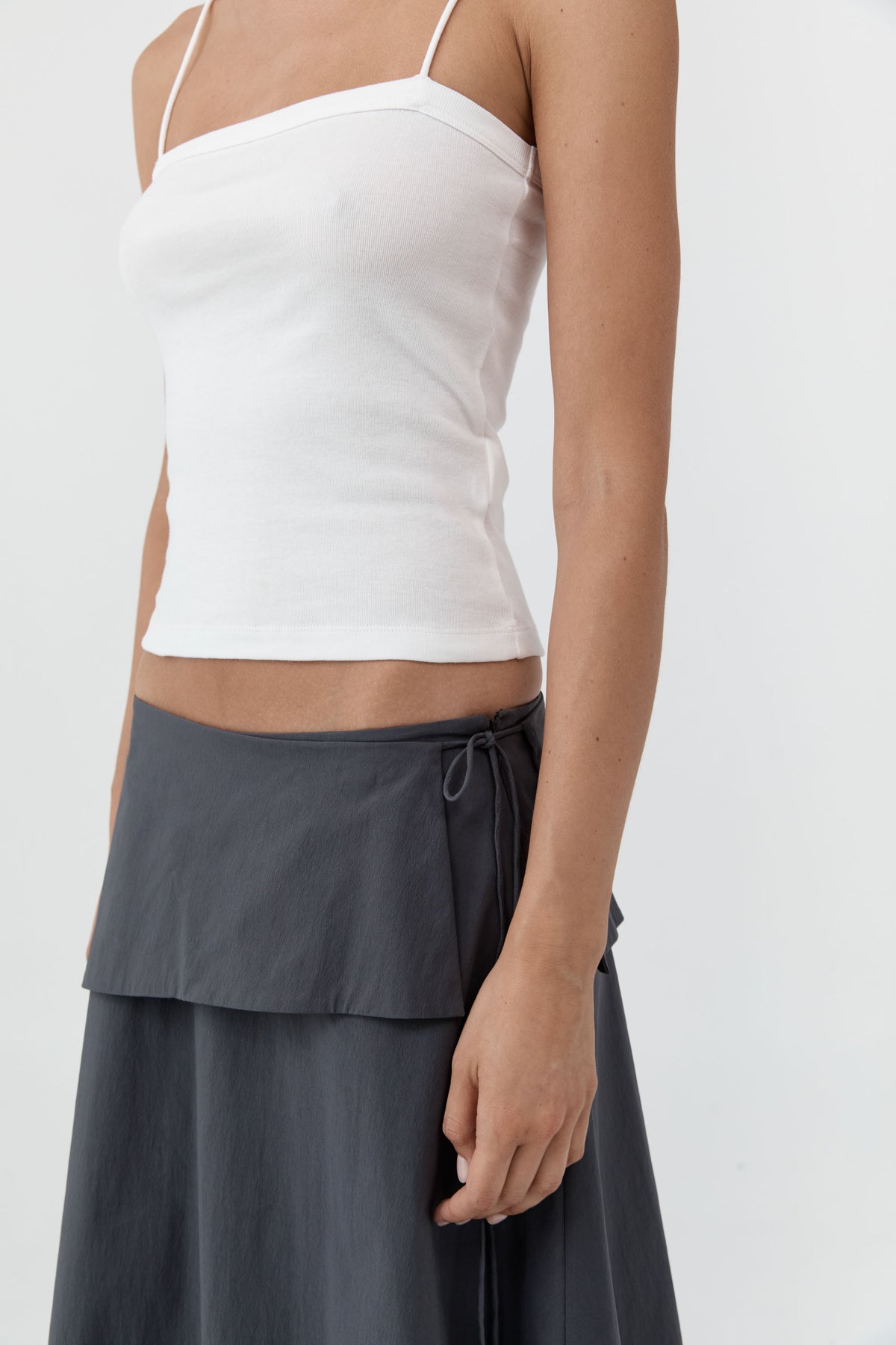St Agni | Organic Cotton Square Neck Cami - White