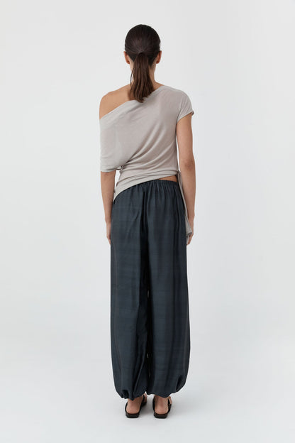 St Agni | Silk Adjustable Balloon Pants - Washed Black
