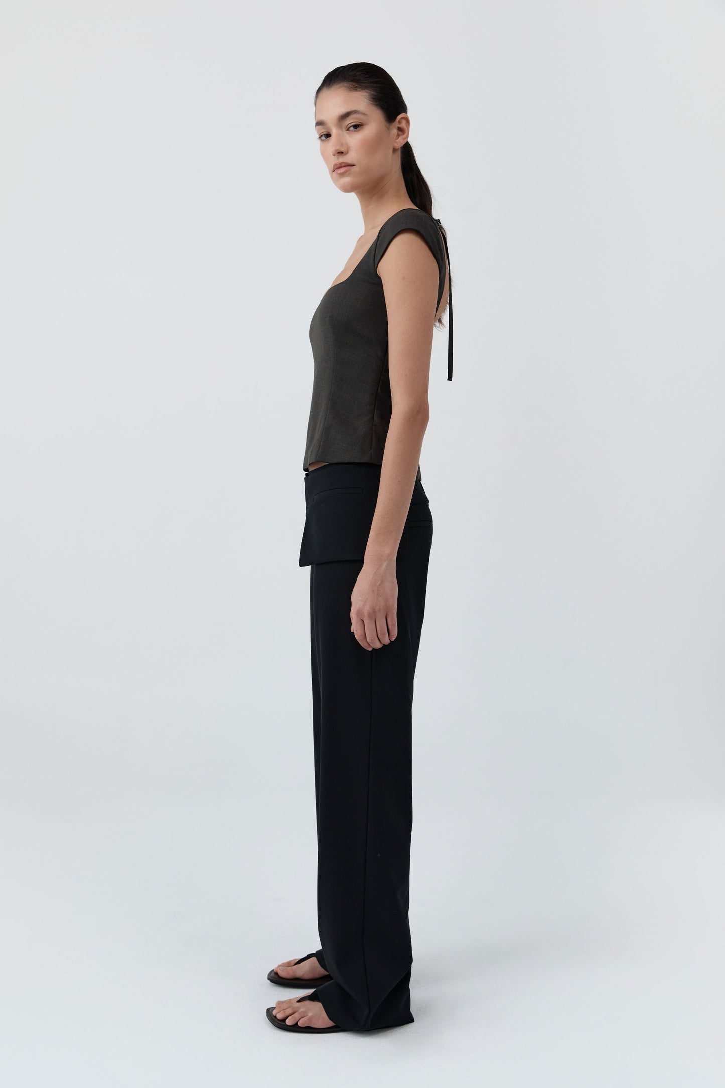 St Agni | Wool Cap Sleeve Top - Umber