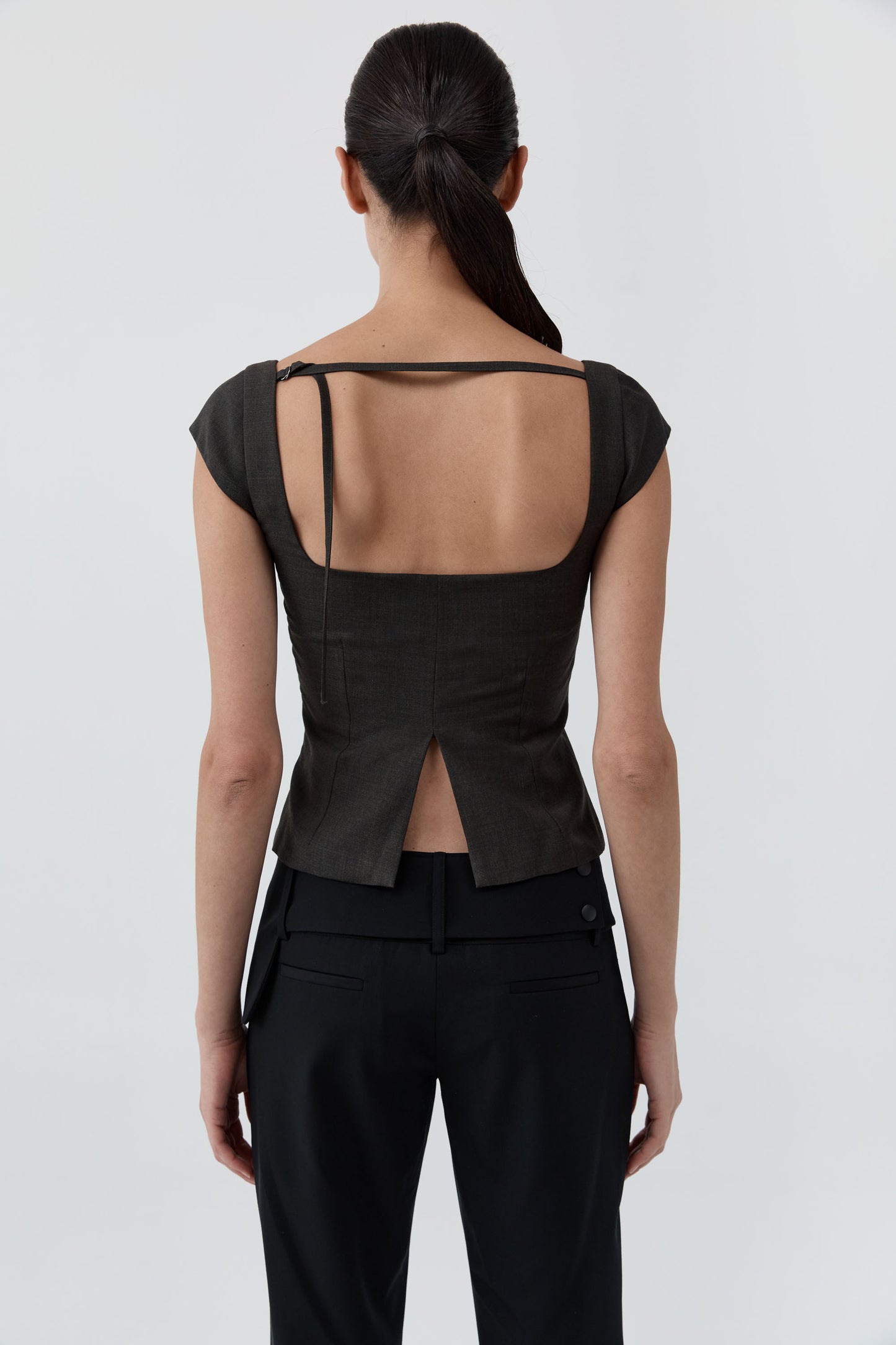 St Agni | Wool Cap Sleeve Top - Umber