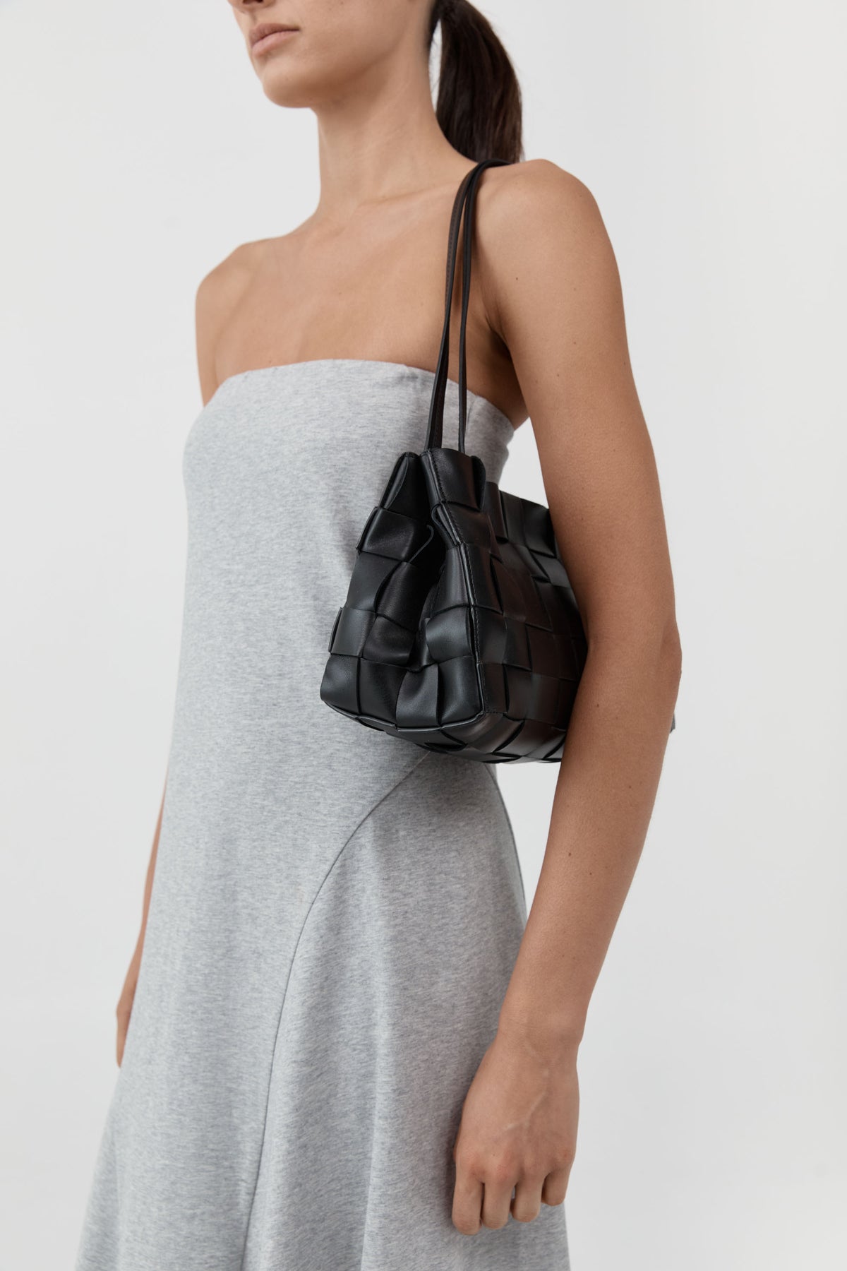 St Agni | Slim Woven Tote - Black