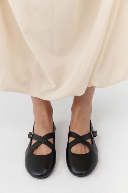 St Agni | Ballerina Flat - Black
