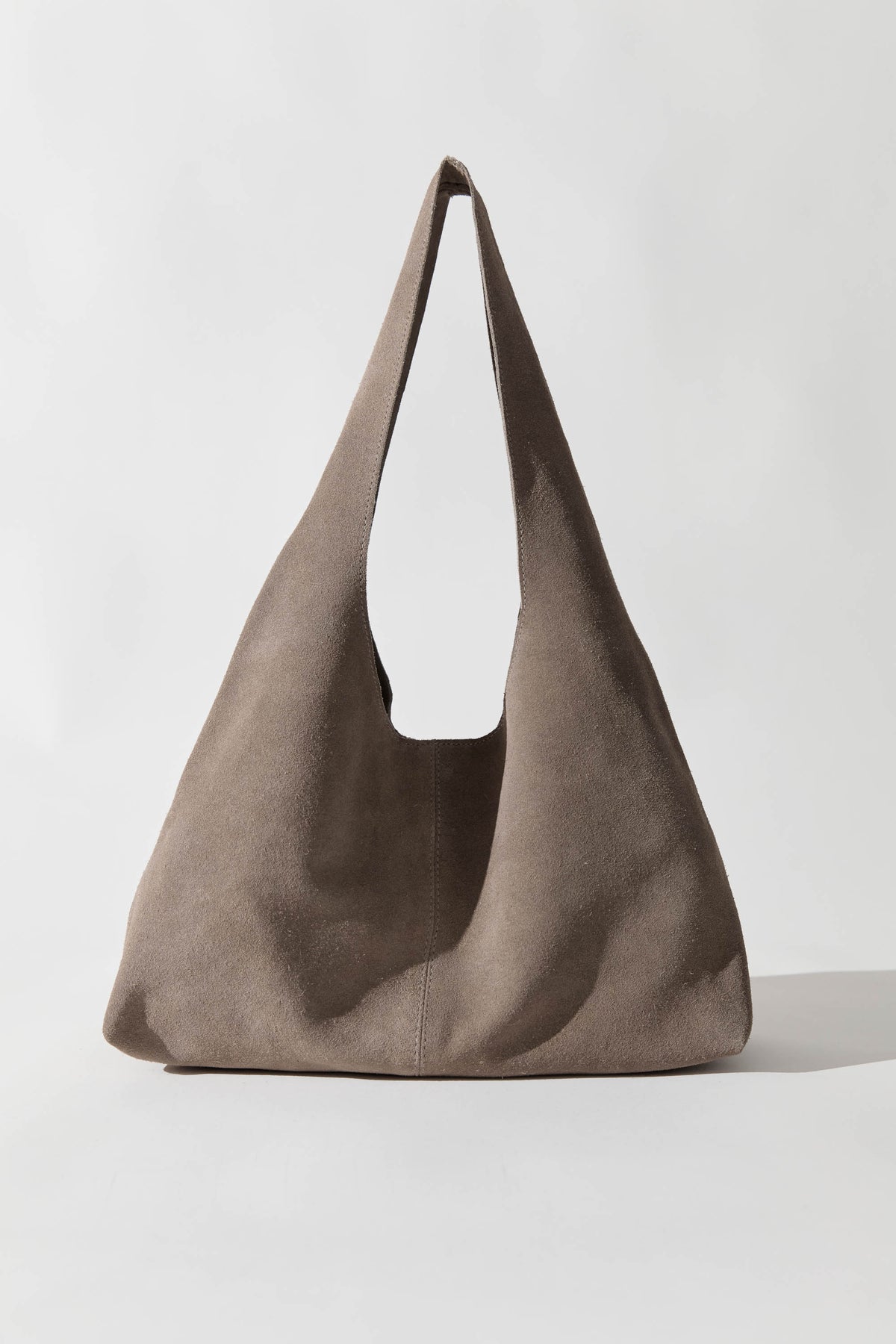 St Agni | Suede Soft Bag - Pebble