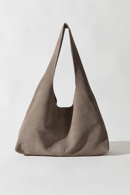St Agni | Suede Soft Bag - Pebble