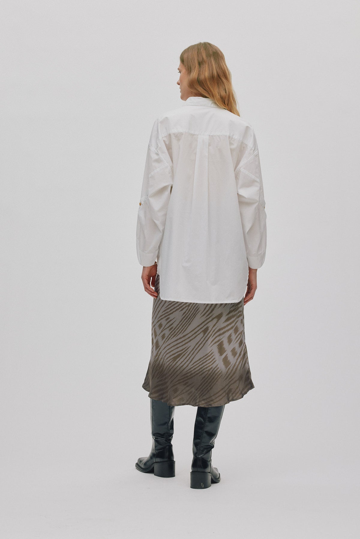 Rabens Saloner | Poplin Twist Cuff OS Shirt - White