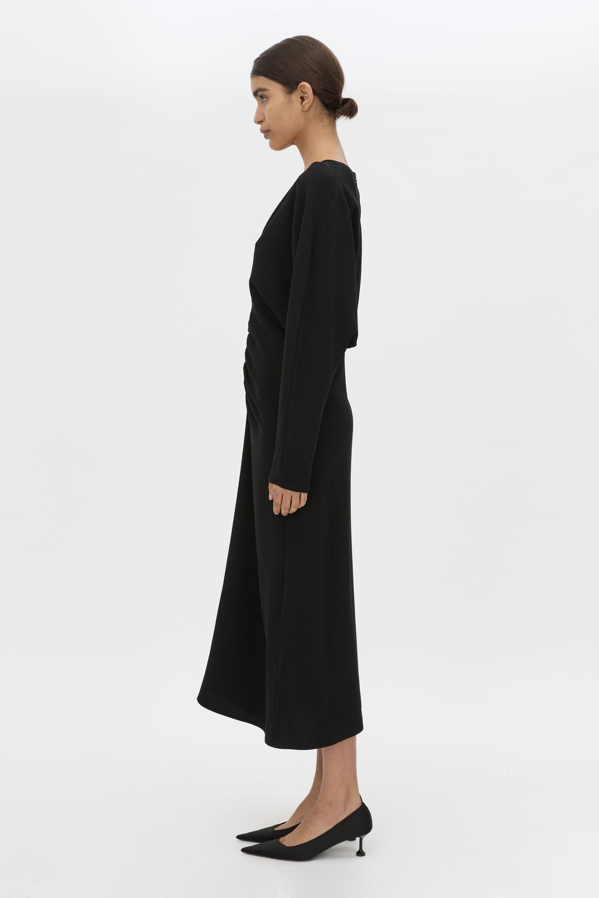 Camilla & Marc | Dune Draped Waist Midi Dress - Black