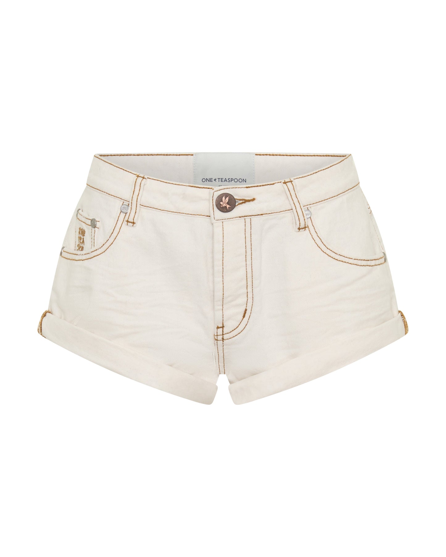 One Teaspoon | Bandits Low Denim Shorts - White Beauty
