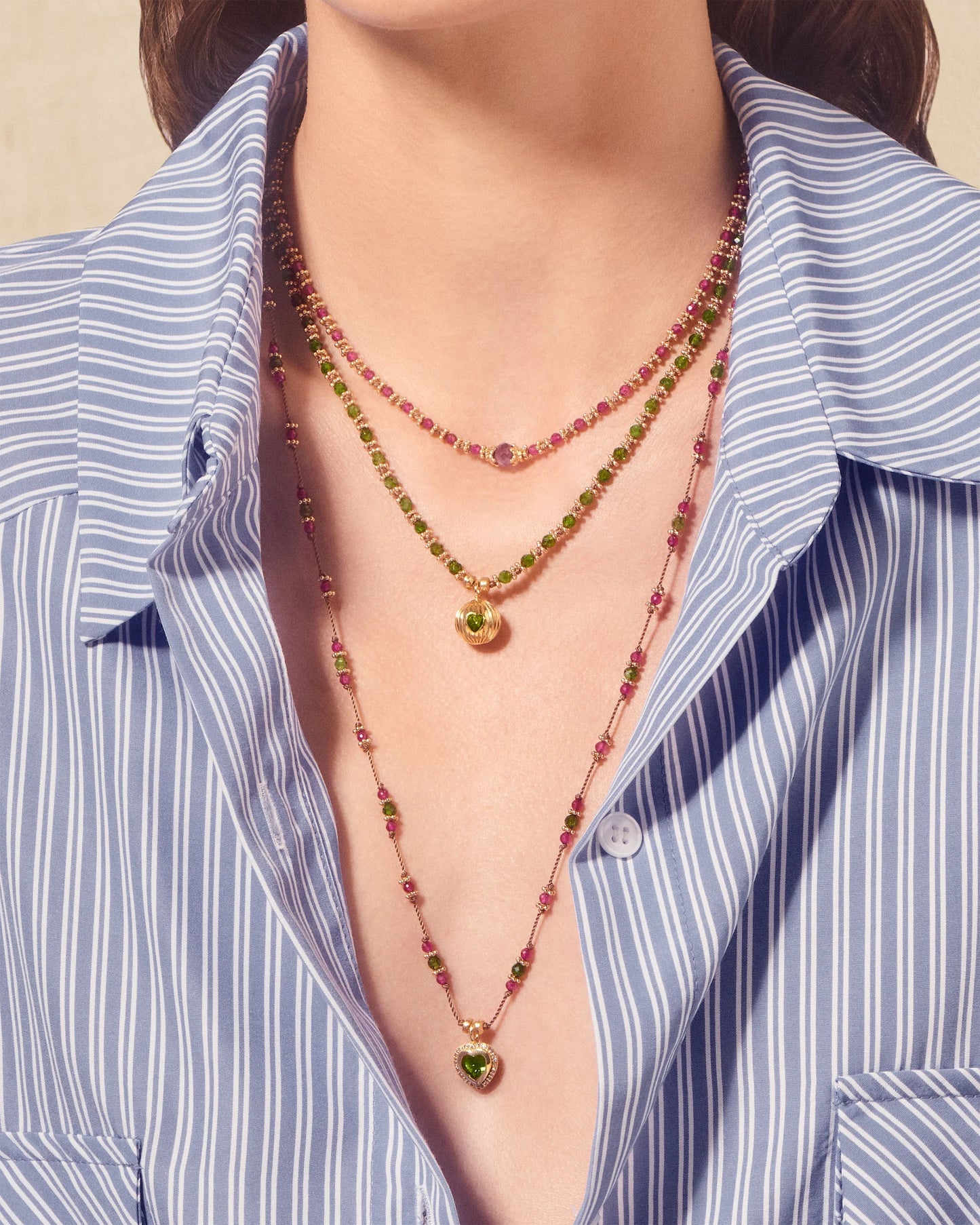 Tityaravy | Adhyia Necklace - Rubellite/Amethyst