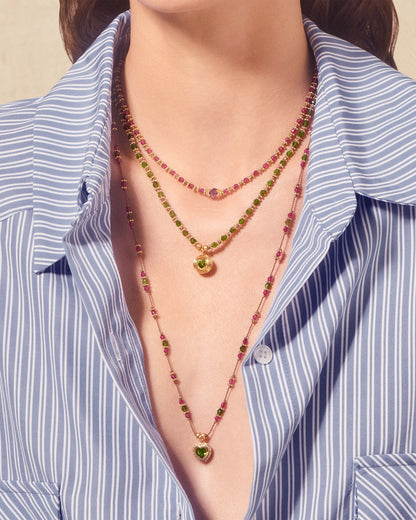 Tityaravy | Adhyia Necklace - Rubellite/Amethyst