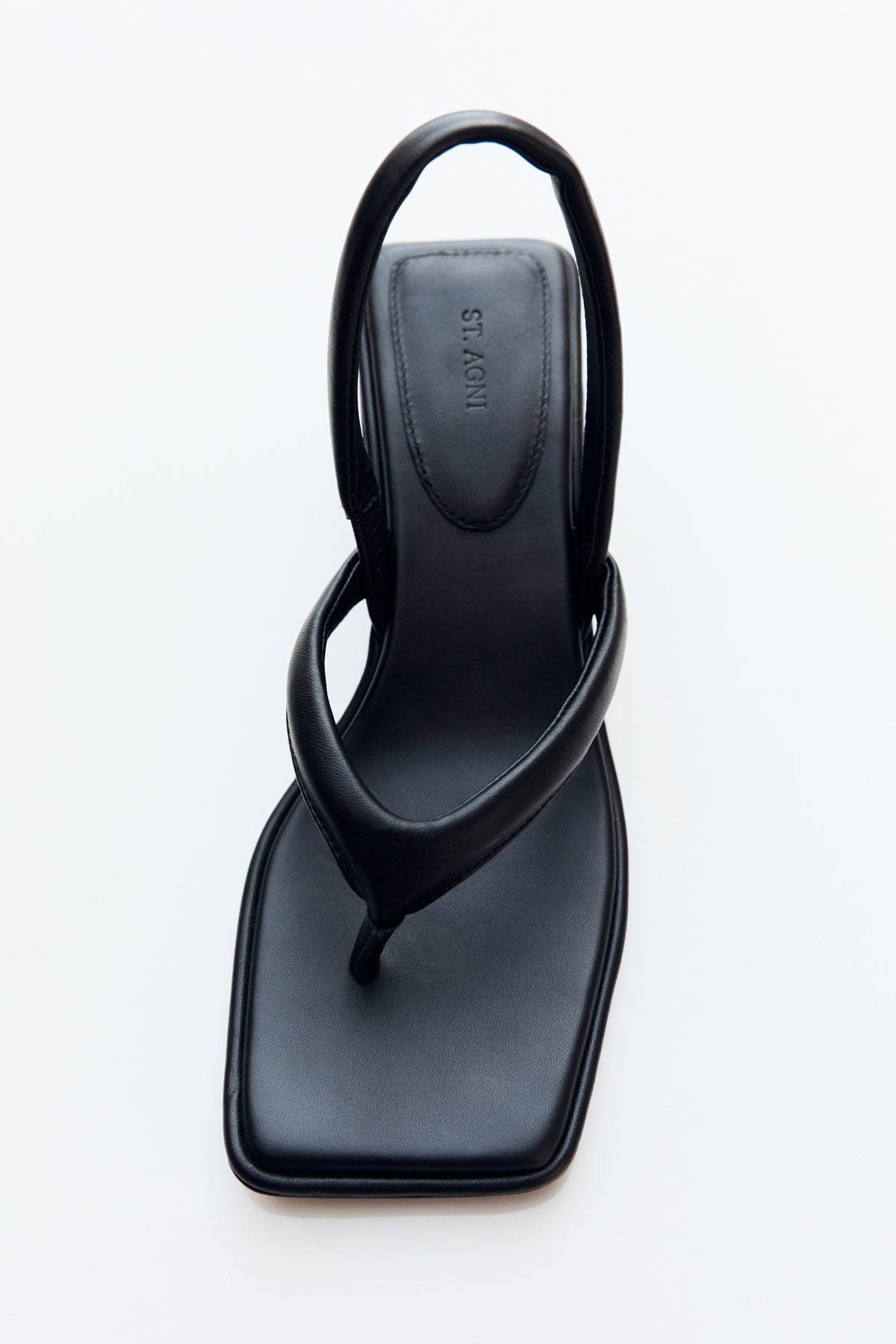 St Agni | Sling Back Thong Heel - Black