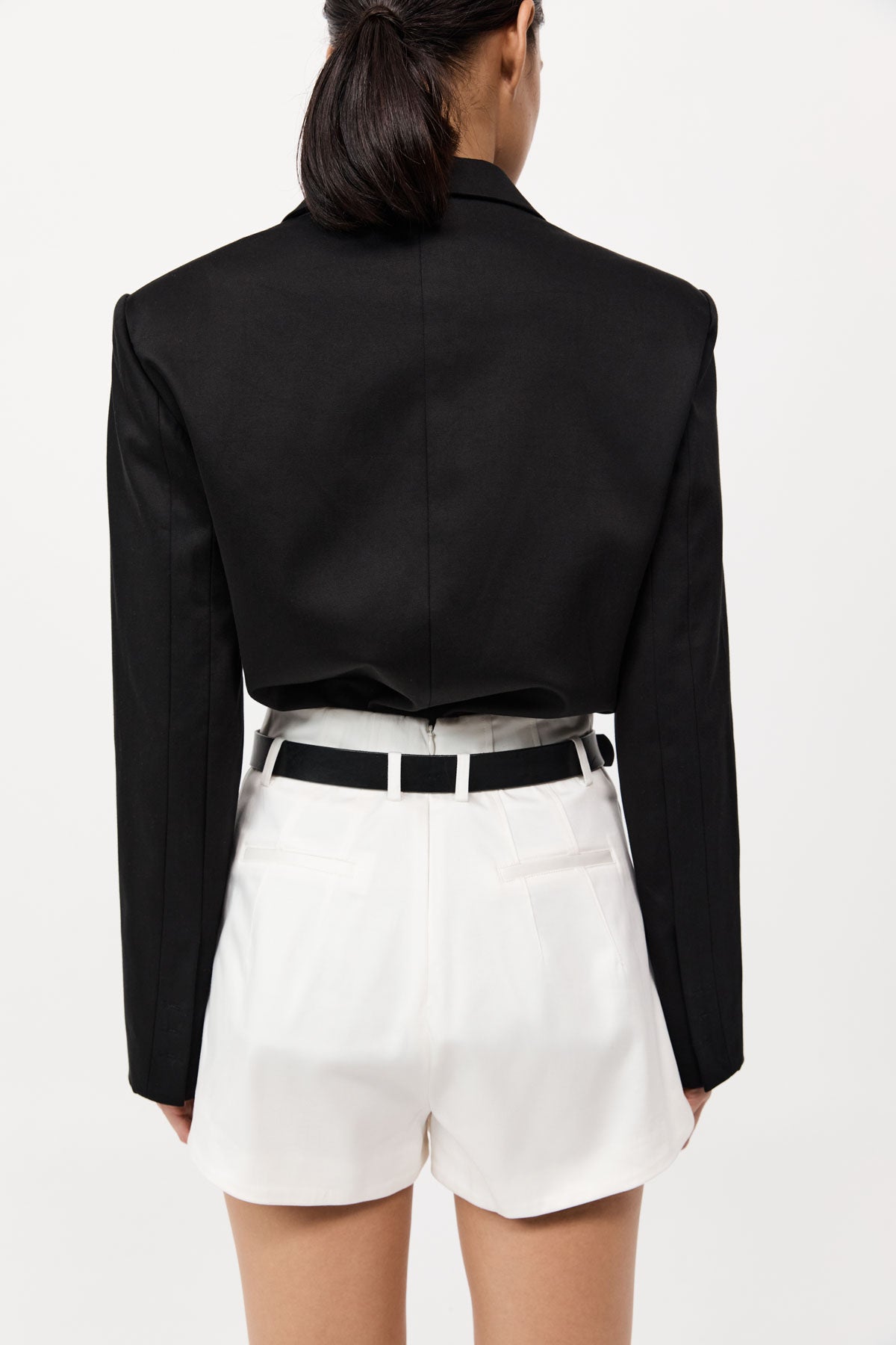 St Agni | Cotton Paperbag Waist Shorts - Off White