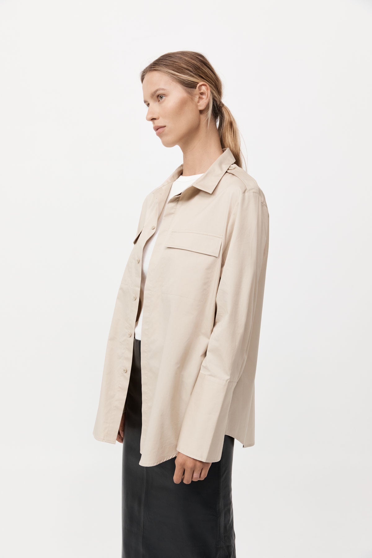 St Agni | Classic Utility Shirt - Champagne