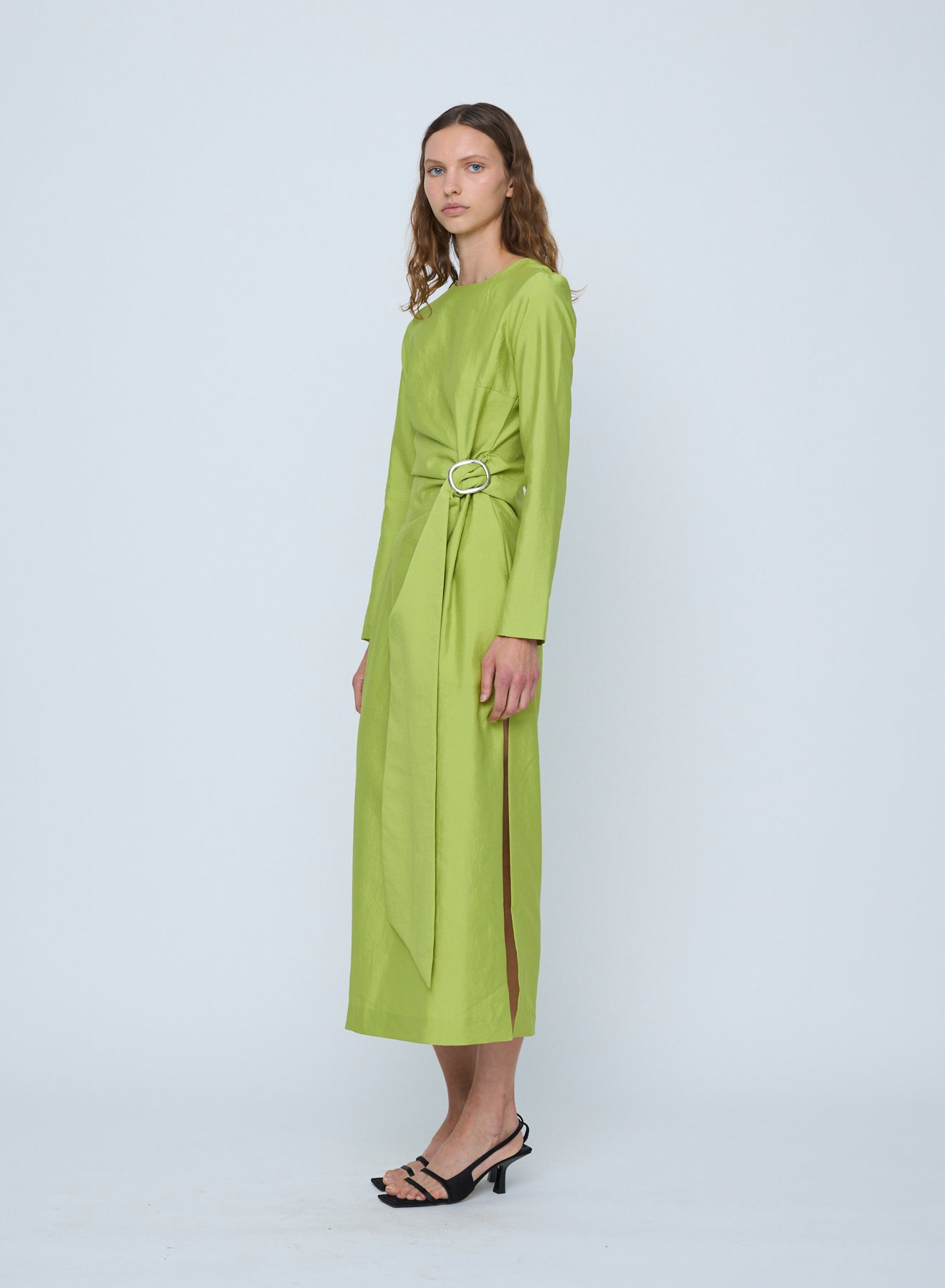 Wynn Hamlyn | Astrid Long Sleeve Maxi Dress - Acid Green Wynn Hamlyn | Astrid Long Sleeve Maxi Dress - Acid Green