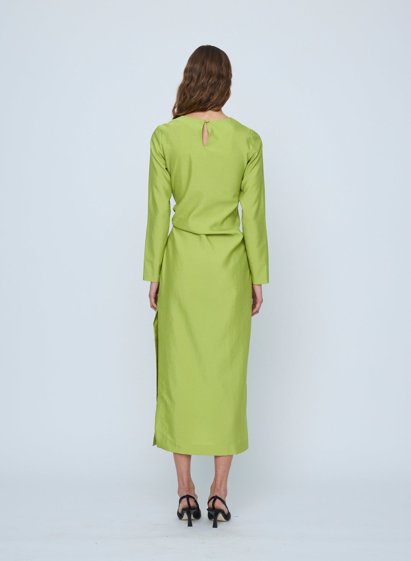 Wynn Hamlyn | Astrid Long Sleeve Maxi Dress - Acid Green Wynn Hamlyn | Astrid Long Sleeve Maxi Dress - Acid Green