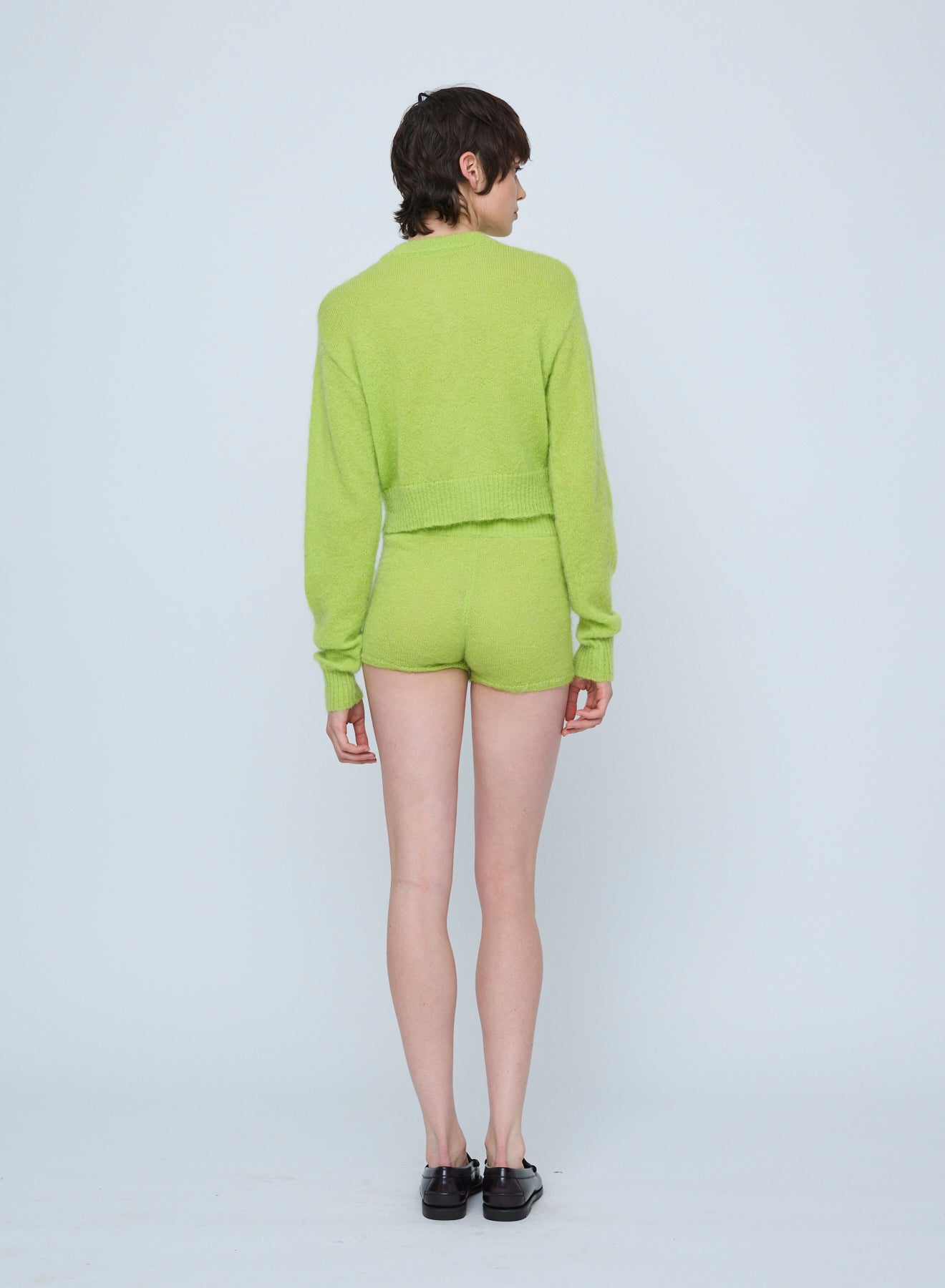 Wynn Hamlyn | Fluffy Mohair Cardigan - Acid Green