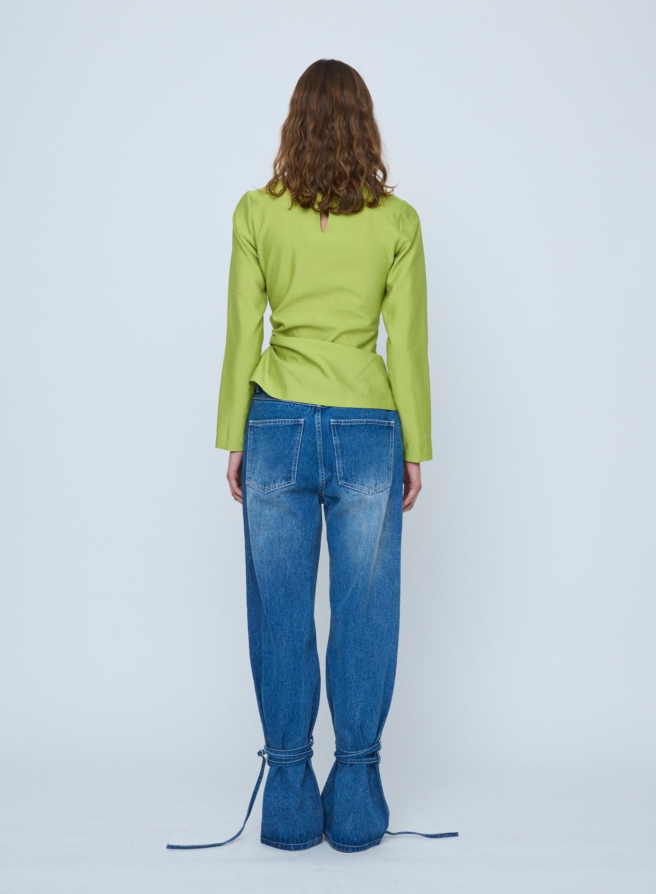 Wynn Hamlyn | Astrid Buckle Long Sleeve Top - Acid Green