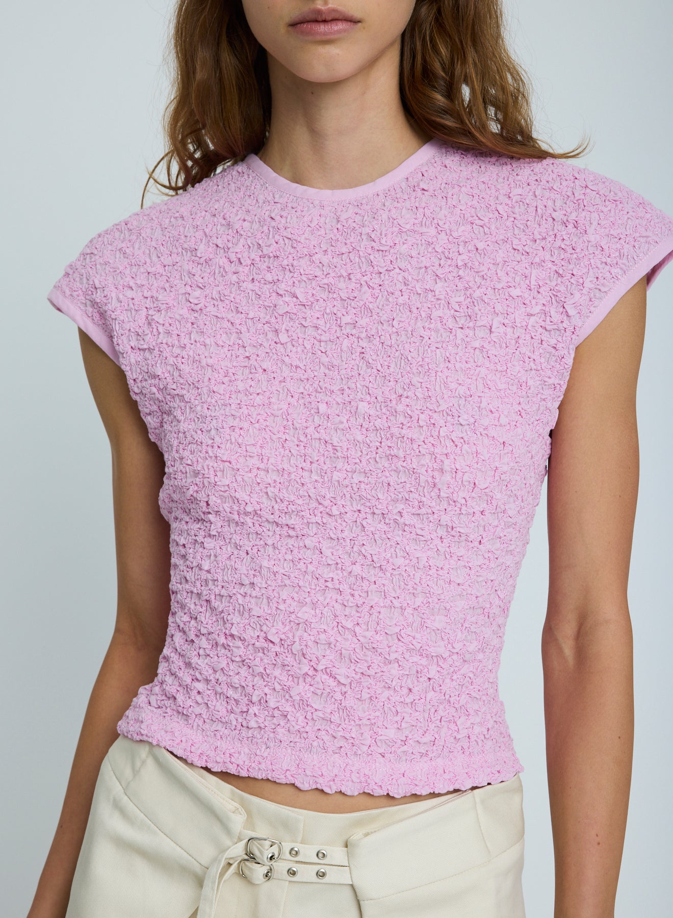 Wynn Hamlyn | Shirred Cotton Top - Pink