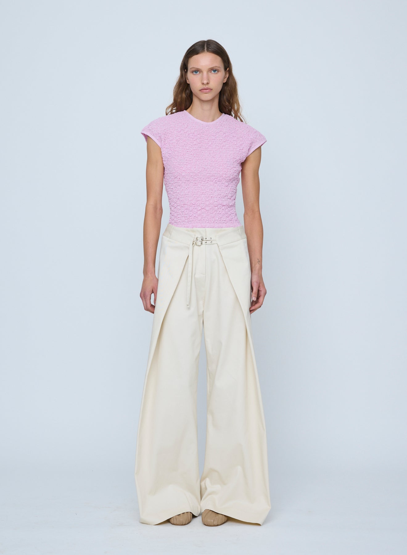 Wynn Hamlyn | Shirred Cotton Top - Pink