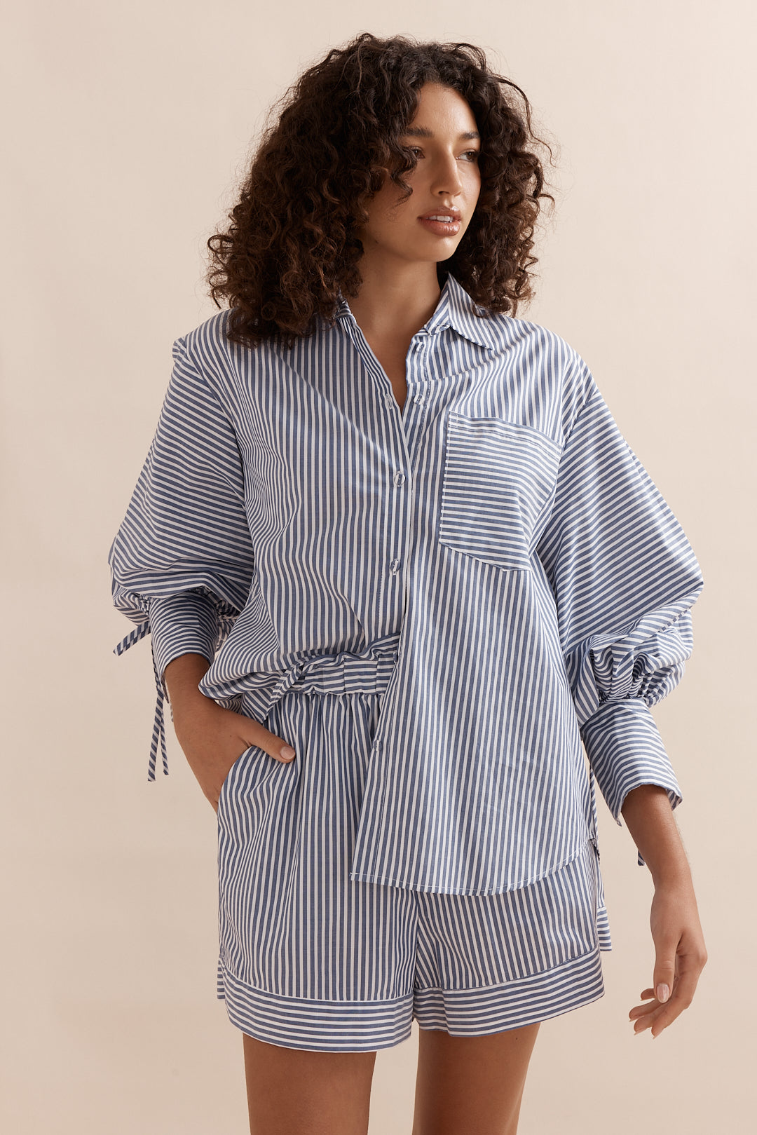 Caitlin Crisp | Stripe Sonny Shirt - Blue Stripe