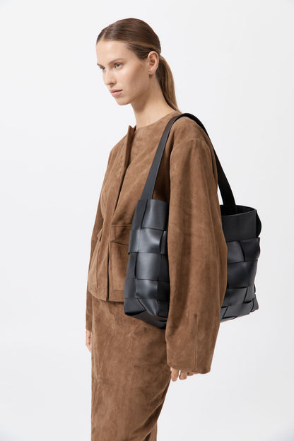 St Agni | Woven Large Tote - Black