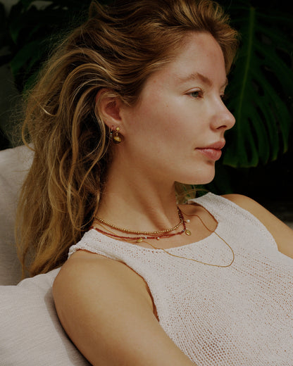 Anni Lu | Maroon Harmony Necklace - Gold
