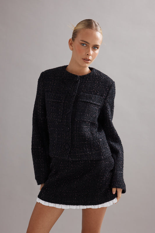 Caitlin Crisp | Twiggy Jacket - Black Tweed