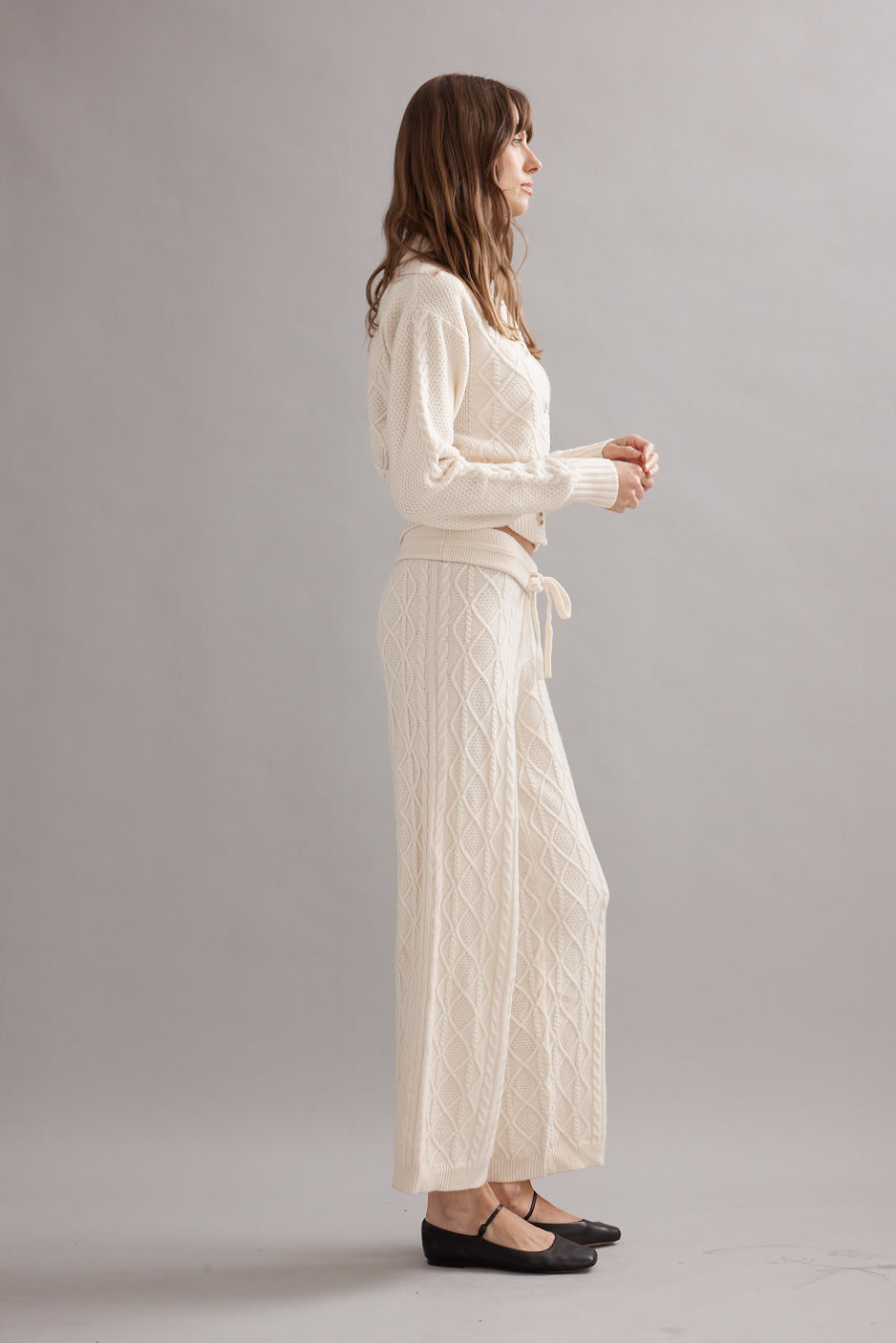 Caitlin Crisp | Cable Knit Cardigan - Ivory
